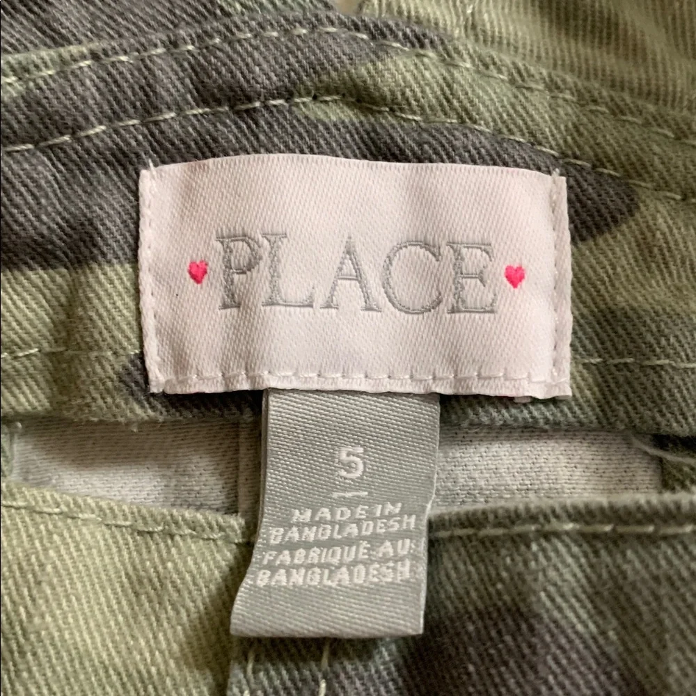 Children’s Place Camo Camouflage Overall Dress Size 5 Spring Summer Party Cotton